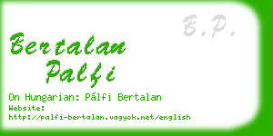 bertalan palfi business card