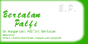 bertalan palfi business card